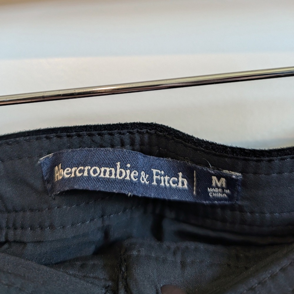 Abercrombie & Fitch Faux Suede Button-Front Mini Skirt Black Size M - Picture 3 of 7